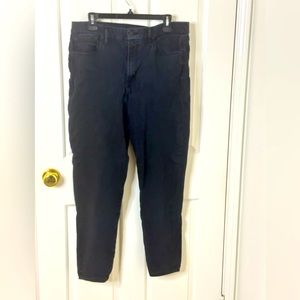 Joe’s Jeans size 31, skinny but more of a relaxed fit. Has some stretch